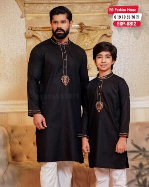 Father & Son Love Signature Panjabi – Black