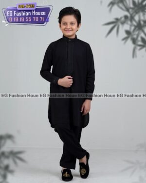 Exclusive Embroidery Kid's  Kabli - Black