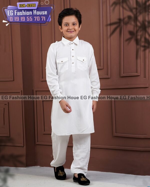 Exclusive Kid's Kabli - White