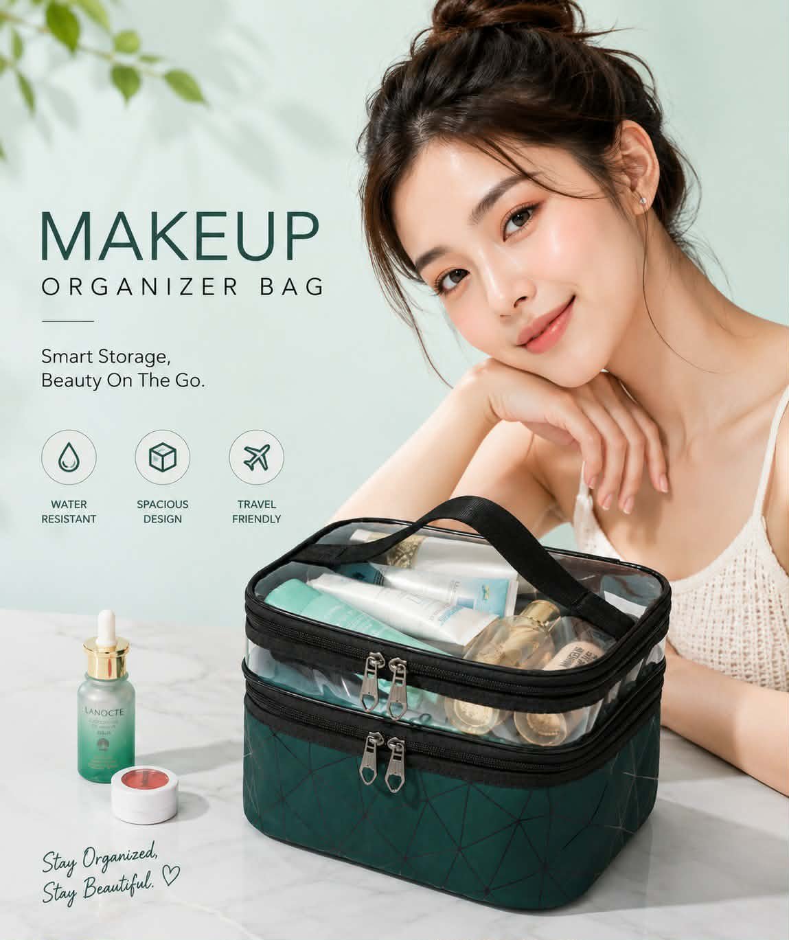 722953163_1701493377557242_1690679440226413504_n Makeup Organizer Bag: Beauty On The Go ✨👜 - Image 1