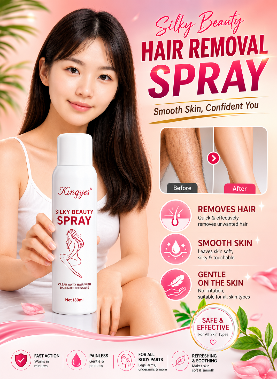 Kingyes Silky Beauty Hair Removal Spray (150ml) Kingyes Silky Beauty Hair Removal Spray (150ml) - Image 1