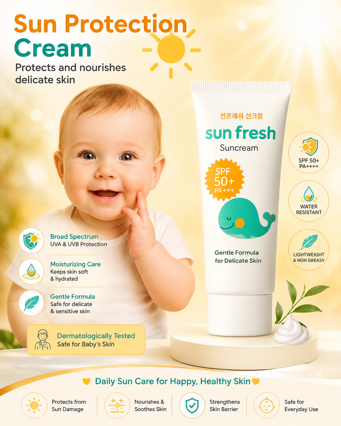 baby sun skin Sun Fresh Suncream - Gentle Formula for Delicate Skin - Image 1