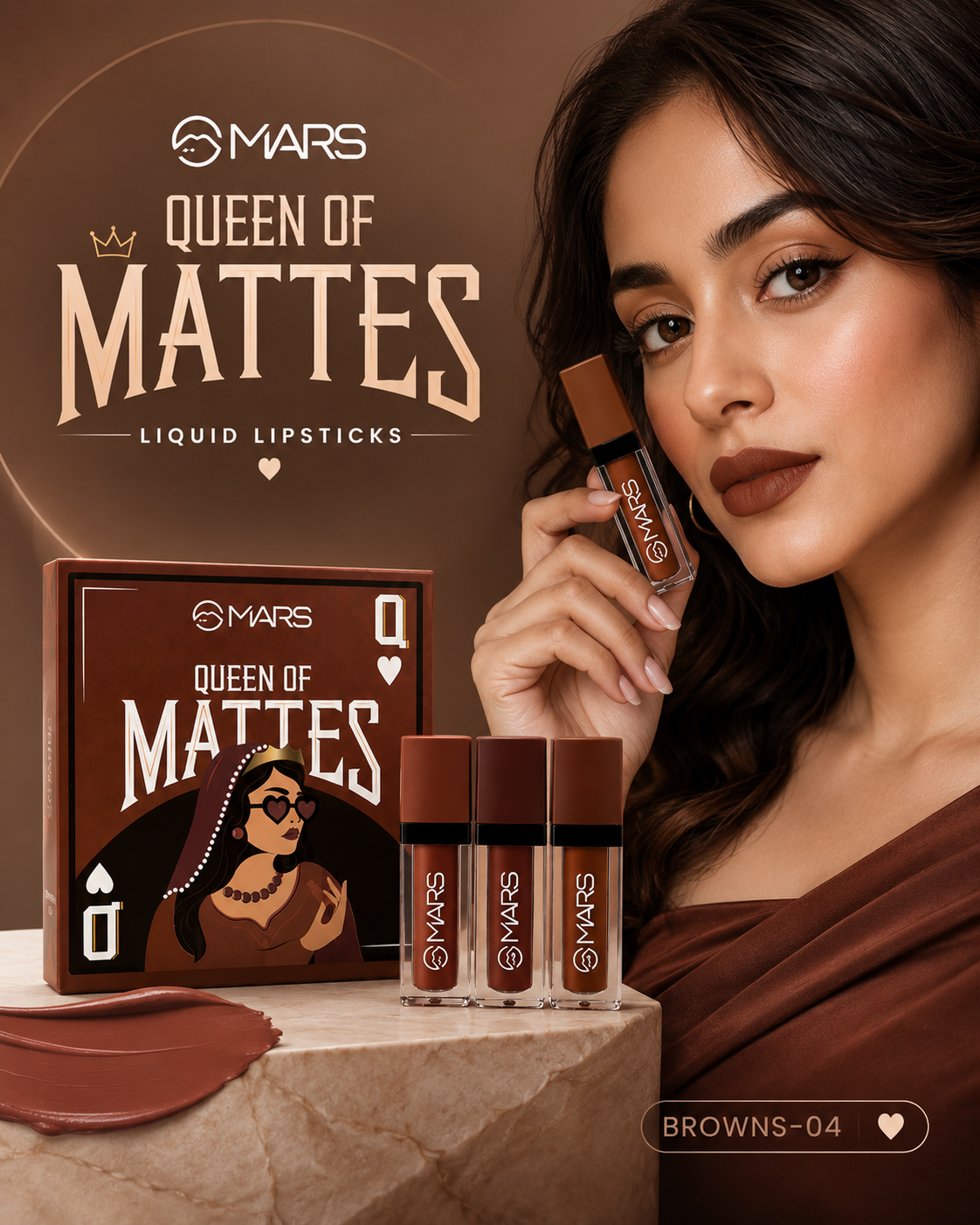 MARS Queen of Mattes Liquid Lipsticks – Browns Edition MARS Queen of Mattes Liquid Lipsticks – Browns Edition-Shade: 04 - Image 1