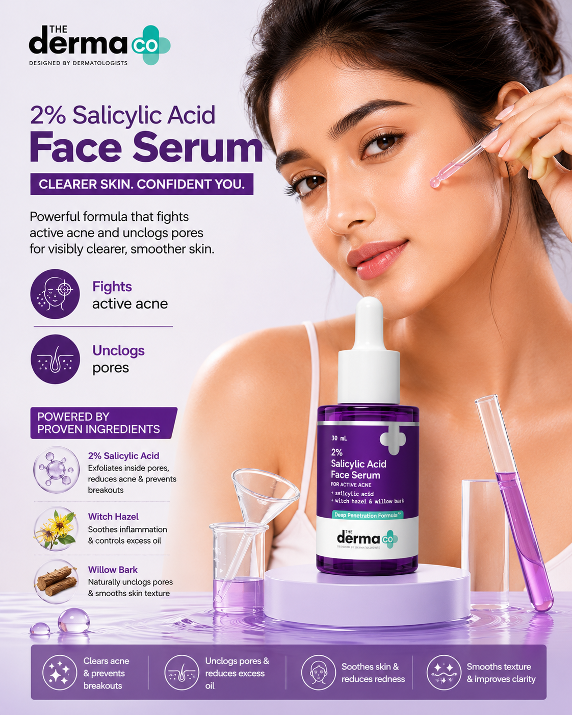 67abb6fb-0f07-4fbc-abb3-8339ae701e4b The Derma Co 2% Salicylic Acid Face Serum for Active Acne (30 ml) ✨ - Image 1