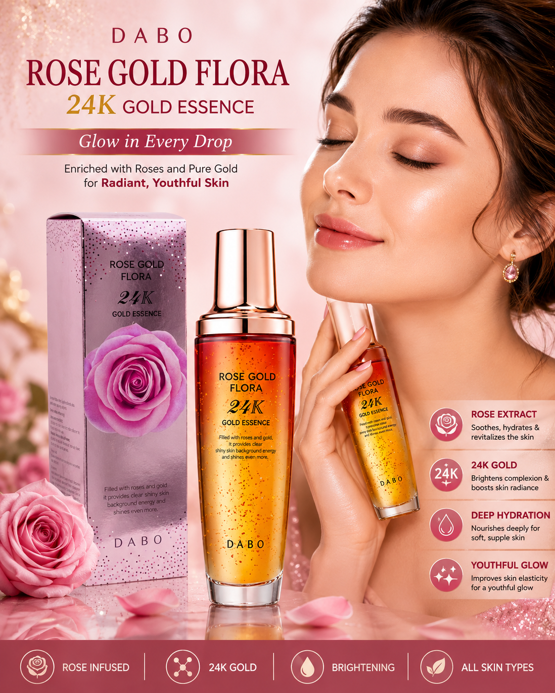 460cb7b9-442c-43b9-ab98-9b4c97f0275c ✨ Dabo Rose Gold Flora 24K Gold Essence ✨ - Image 1