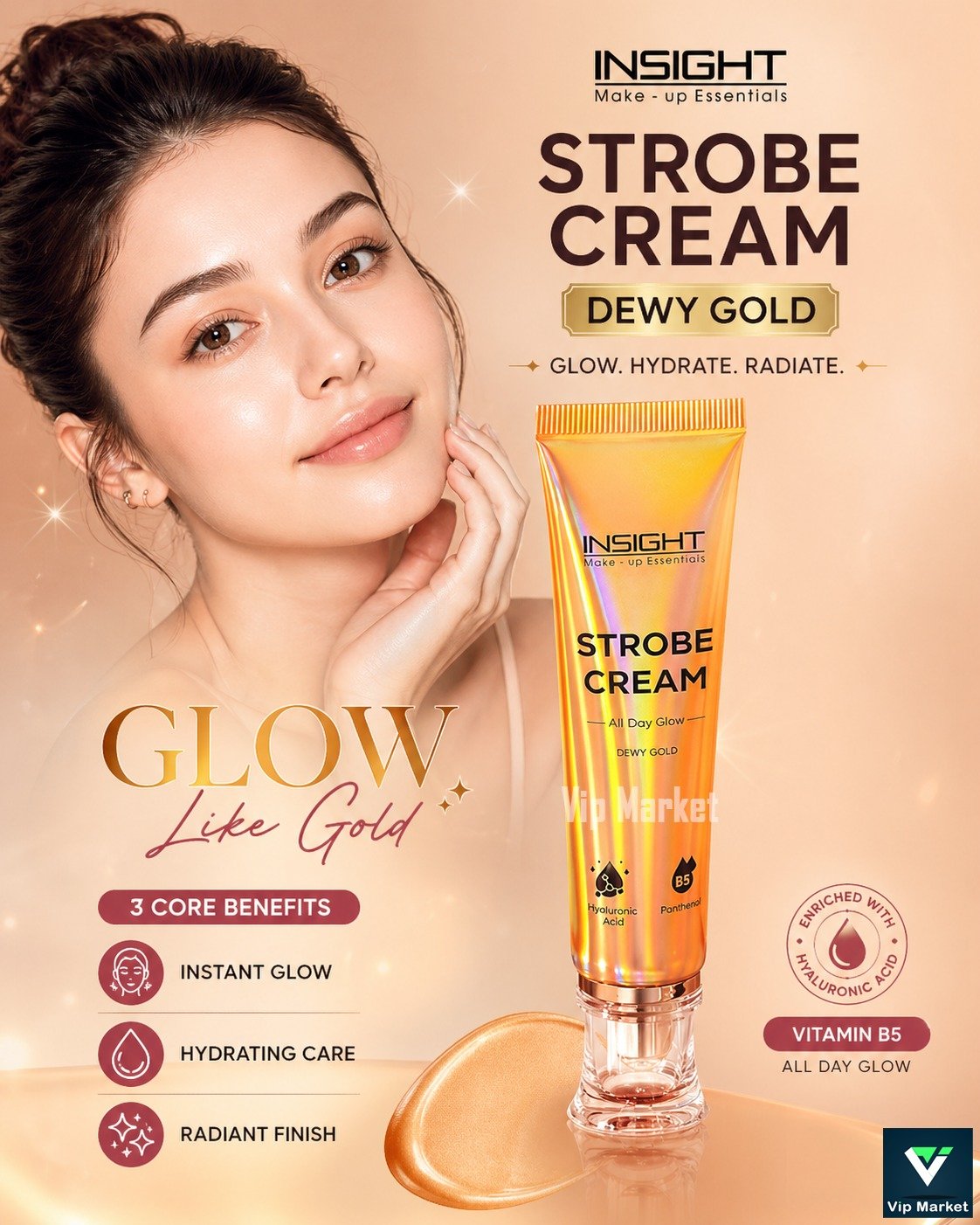 File (2) Insight Strobe Cream (Dewy Gold) – 3-in-1 Glow Cream - Image 1