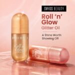 Swiss Beauty Roll 'N' Glow Glitter Oil-Combo( Rose+Gold)