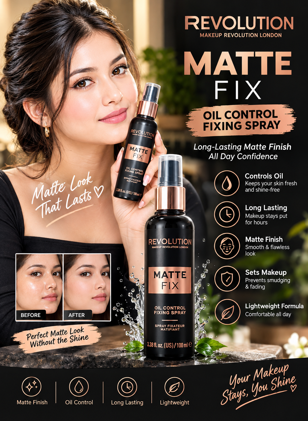 ac834aa9-5e77-4e49-b102-b2ee66fb50ab Revolution Matte Fix Oil Control Fixing Spray ✨ - Image 1
