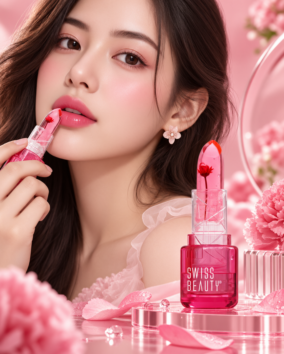 b91c68d6-602b-46a4-b2c0-cb1d56b8d1db Swiss Beauty Jelly Bloom pH Lip Balm💗 Rose Pop 💗 Shade: 02 💗 - Image 1