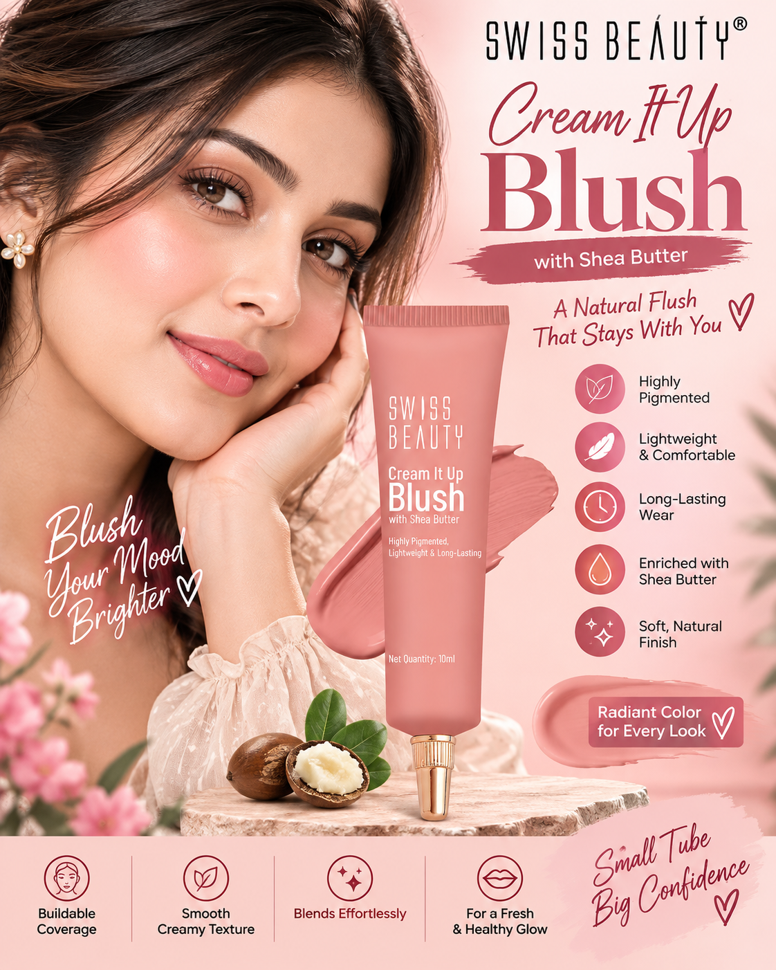 download (2) Swiss Beauty Cream It Up Blush with Shea Butter - Image 1