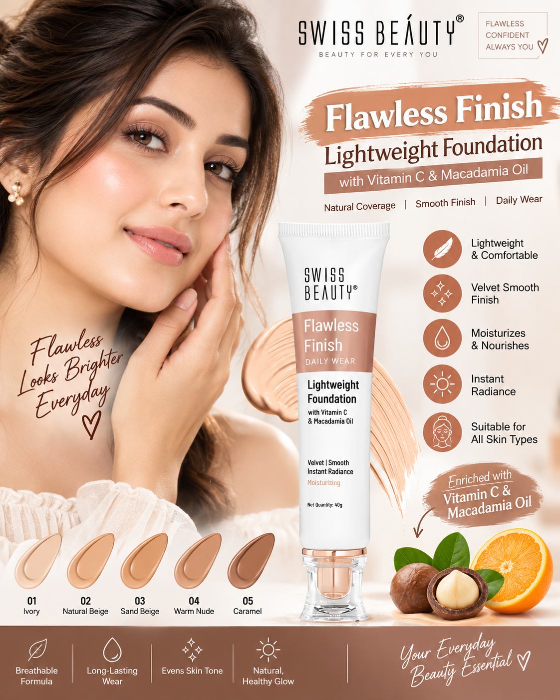 download (2) Swiss Beauty Flawless Finish Daily Wear Lightweight Foundation - Image 1