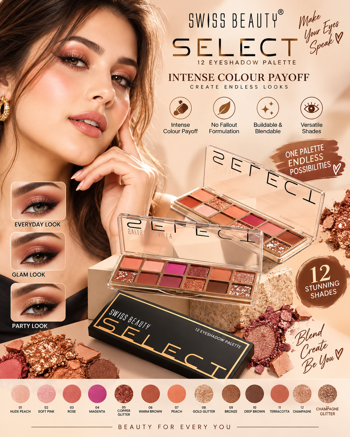 download (8) ✨ Swiss Beauty Select 12 Shades Eyeshadow Palette ✨ - Image 1