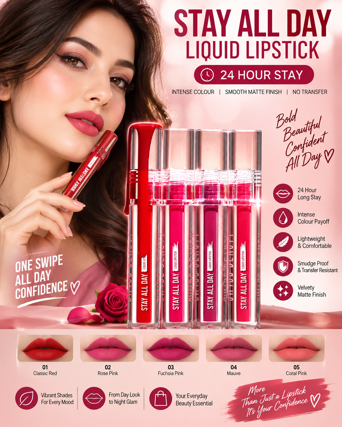 download (8) Swiss Beauty Stay All Day Liquid Lipstick 💄✨ - Image 1